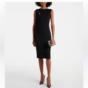New Elie Tahari Sz LG Black Cutout Sheath Dress